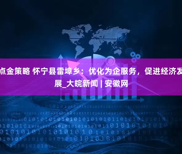 点金策略 怀宁县雷埠乡：优化为企服务，促进经济发展_大皖新闻 | 安徽网