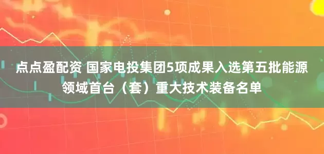 点点盈配资 国家电投集团5项成果入选第五批能源领域首台（套）重大技术装备名单