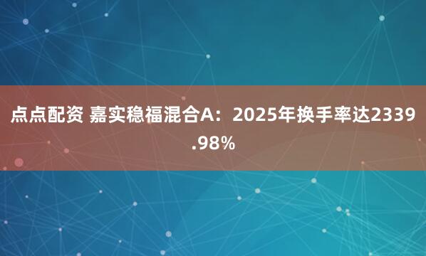 点点配资 嘉实稳福混合A：2025年换手率达2339.98%